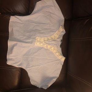 Zara blue and white striped shirt